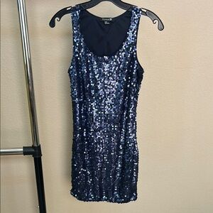 Romwe Blue Sequin Dress